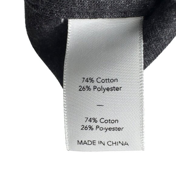 Elizabeth & James Gray Oversized Cropped Sweater Red Embroidery Cotton Blend SzM - Picture 7 of 8